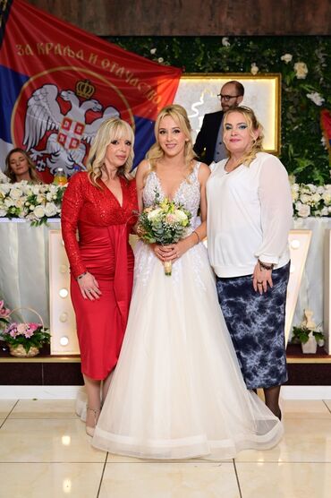 svečane haljine slike: M (EU 38), bоја - Crvena, Večernji, maturski, Dugih rukava
