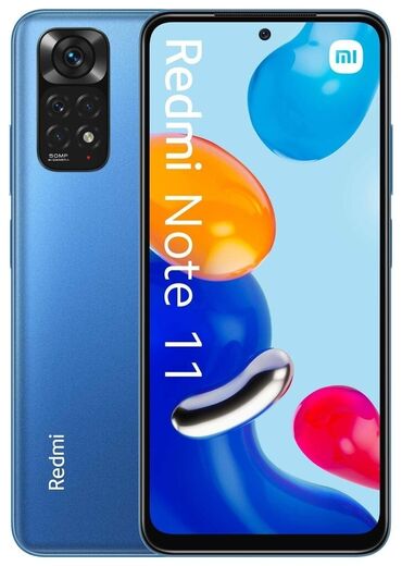 Мобильные телефоны: Xiaomi, Redmi Note 11, Б/у, 128 ГБ, цвет - Синий, 2 SIM