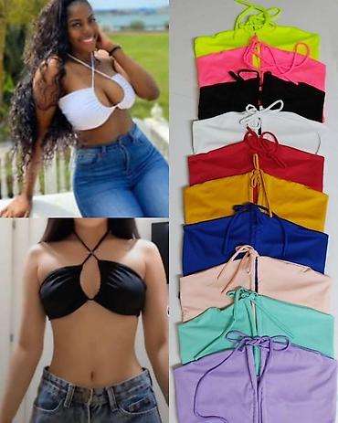 koton torbe: Crop top majica oko vrata.Crna,krem bela,bez,kapucino,tamno — 1