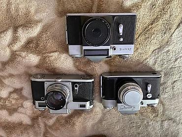 Техника и электроника: Пленочные фотоаппараты СССР — комплект из 3 камер с родными кожаными — 3