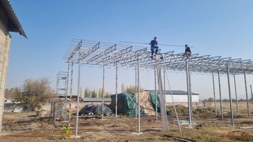 Бетонные еврозаборы: Ассалам алейкум Навес жасайбыз под ключ Арка,полу арка, одно скат — 12