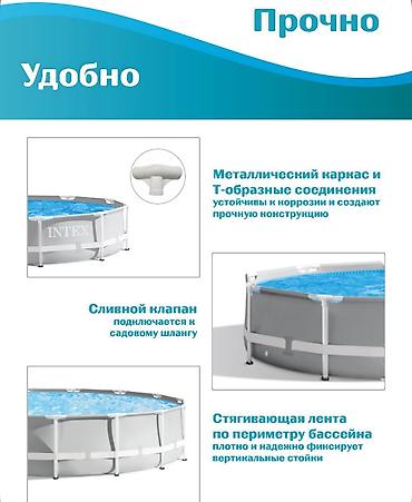 Бассейны: Каркасный бассейн Intex Prism Frame Pool 366x76 см Купить в Бишкеке — 3