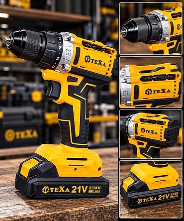 Дрель-шуруповерты: Аккумуляторная дрель-шуруповёрт TEXA 21V - Напряжение: 21 В (Li‑ion — 2