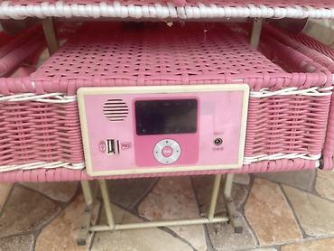usag bewiyi: Elektrikli beşik – toxunma rattan dizayn, çəhrayı-ağ rəng — 1