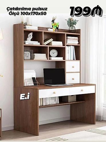 ev stolu: Məhsul: Kitab rəfli kompüter/iş masasI Ölçü: 100x170x50 sm Qiymət — 1