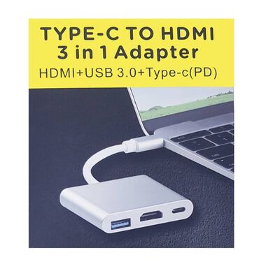 корпус atx: Хаб Type-C to HUB (HDMI+USB+Type-C) - серебристый металлический