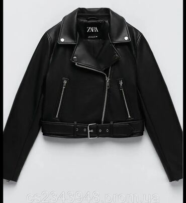 секонд хенд кожаные куртки: Кожаная куртка, Кожзам, Укороченная модель, M (EU 38)