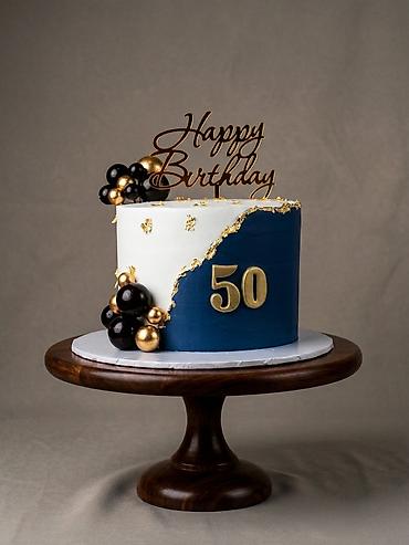ad günü şamları: Məhsul: Şənlik tortu – “Happy Birthday 50” - Dizayn: İki rəngli — 1