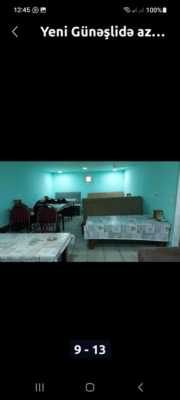 Restoran mebeli: 4 otaq bir zaldı.Ayaqyolusu və çöldə 6 kvadrat yeri var.Hazırda dərzi — 3