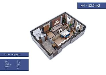 Новостройки от застройщика: Сдан, Элитка, 1 комната, 53 м² — 5