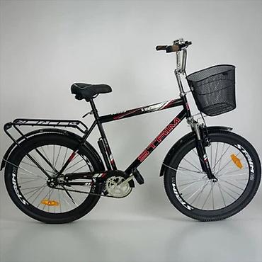 velo home: Velo Stream JU191 Şəhər Velosipedi 26" Qırmızı (Səbətli və Baqajlı — 1