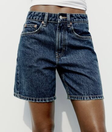 женские джинсовые шорты с рваными краями: Повседневные шорты, Джинс, Короткая модель, Турция, XS (EU 34)