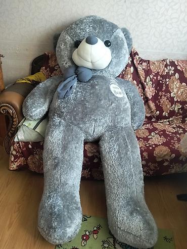 ayı dişi: Nəhəng plyuş ayı – “Happy Bear” - Rəng: Boz - Üzərində “Happy Bear” — 1