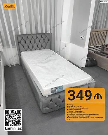Ev və bağ: Çarpayı – Kod: 4148 - Ölçü: 90 x 200 sm - Mexanizm: Açılmayan — 1