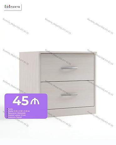 tumuckalar: Tumba – iki çekmecəli, kompakt dizayn. - Ölçülər: D 40 × H 50 × E 40 — 1