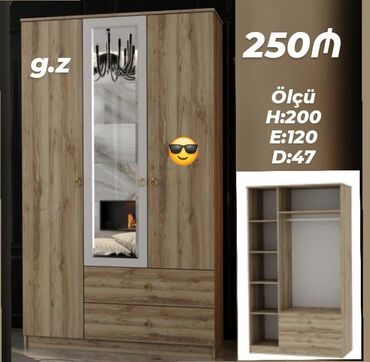 tek dolablar: Yeni, Düz dolab, Qarderob, paltar dolabı