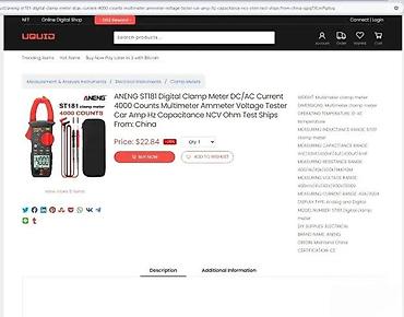 Multimetri: ANENG ST181 strujne klešta (clamp meter) – multifunkcioni digitalni — 8