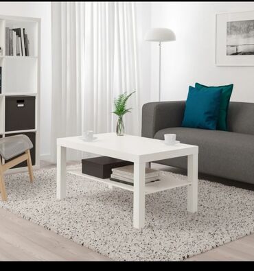 маркерная доска для дома: Белый журнальный столик IKEA Lack с дополнительной полкой. Простой