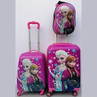 Rančevi, torbe i koferi: Dečiji set kofera i ranca – tema “Frozen” - Set od 3 dela: veliki — 6