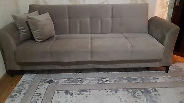 qara divan: - Model: 3 nəfərlik geniş divan - Rəng: boz-bej (taupe) - Material — 1