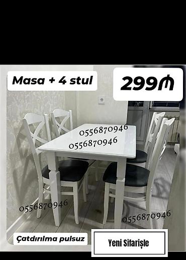 yemək termosu: Mətbəx üçün, Yeni, Açılmayan, Dördbucaq masa, 4 stul — 1