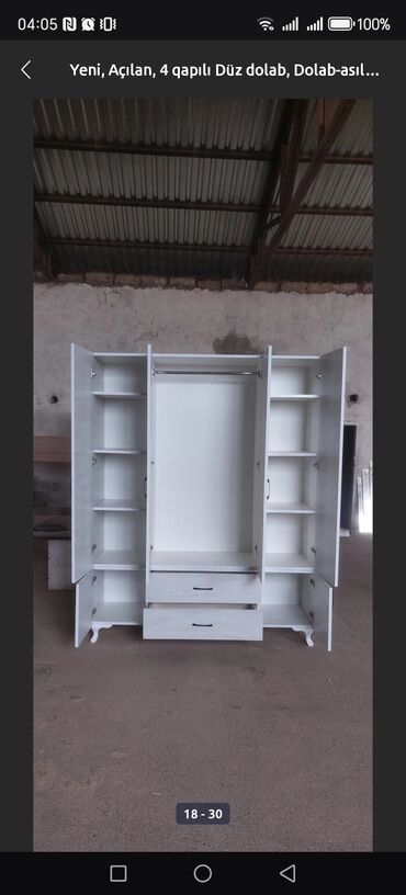 Dolablar: Yeni, Açılan, 4 qapılı Düz dolab, Dolab-asılqan, Azərbaycan — 12
