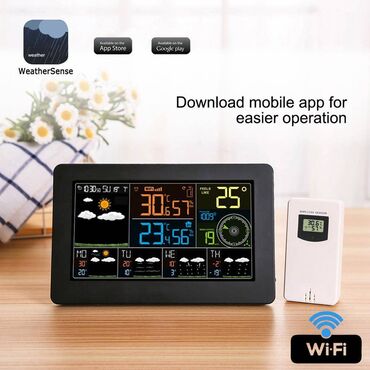 Часы для дома: Многофункциональная цветная метеостанция WiFi Управление приложением