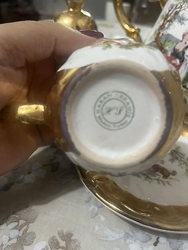 seramik: Çay dəsti, rəng - Qızılı, Keramika, 6 nəfərlik, Türkiyə — 1