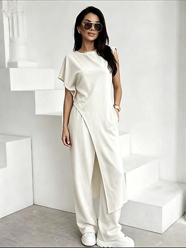 vera handmade: Ženski komplet – asimetrična tunika + široke pantalone-2999 din 
S M L — 6