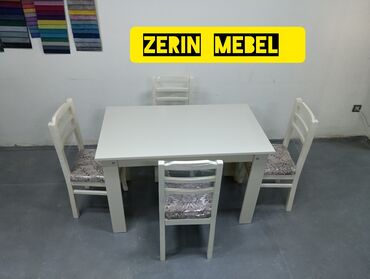 Masa və oturacaq dəstləri: Mətbəx üçün, Yeni, Dördbucaq masa, 4 stul — 2