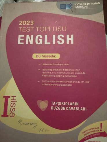 informatika kitabı: Test toplusu English 2023il 1ci hissə İçi yazılı deyil,arxa hissəsində