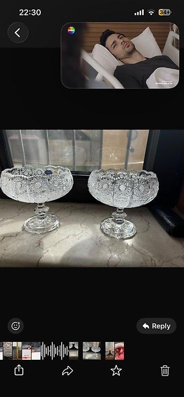 Klassik üslubda 2 ədəd şamdanlı kristal konfet qabı dəsti - Material lalafo.az -da Klassik üslubda 2 ədəd şamdanlı kristal konfet qabı dəsti - Material
