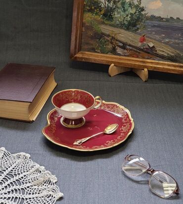 fincan dəsti: Чайный набор, Фарфор, Weimar, 6 персон, Германия