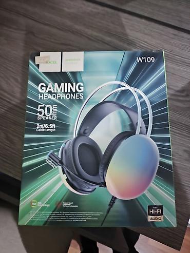 mikrafon pc: Boco W109 Gaming Headphones - 50 mm dinamik sürücülər – güclü bas və — 1