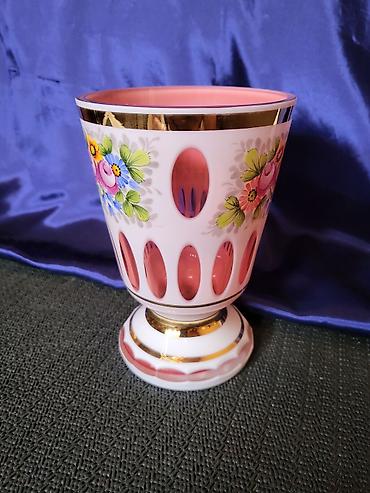 Bohemija kristalna vaza 1950,60ta.god.rucni rad. Bohemija pehar — 10