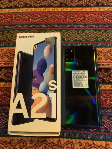samsung galaxy z fold 3: Samsung Galaxy A21S, 32 GB, rəng - Qara, Barmaq izi