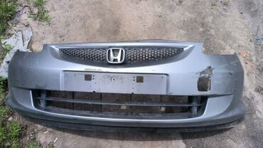 передний бампер на фит: Передний Бампер Honda 2003 г., Б/у, цвет - Серебристый, Оригинал