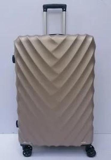 Putni koferi i torbe: Tvrdi kofer na točkićima – zlatno/bež - Materijal: čvrsta — 18