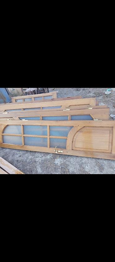 taxta tavan: Ağac giriş/qapı panelləri – şüşəli dizayn - Material: təbii ağac — 1