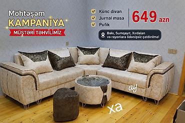 karaca azerbaycan endirimler: Möhtəşəm kampaniya: yumşaq mebel dəsti Komplekt: - Künc divan - — 1