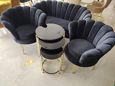 hesir divan: Velvet qabarıq tikişli salon dəsti: - Tərkibi: 1 ədəd yarımdairə — 1