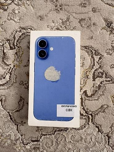 iphone cs: IPhone 16, Б/у, Синий, 98 % — 1