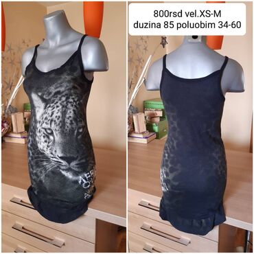 haljinice sa perjem: S (EU 36), bоја - Crna, Drugi stil, Na bretele