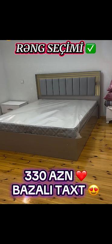 2 neferlik carpayı: Bazalı taxt - Ölçü: təxmini iki nəfərlik (standart) - Karkas: möhkəm — 1