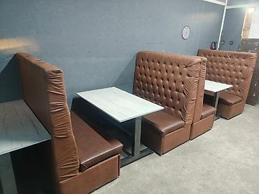 Столы и стулья для кафе: Кабинки для кафе/ресторана: комплект сидений с обеденными столами - — 6