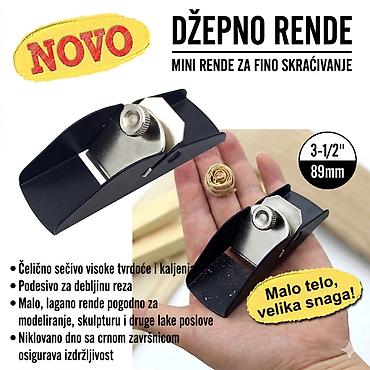 12 zigosanih: Novo malo metalno rende. Širina noža 3 cm. Niklovana podloga za duži — 1