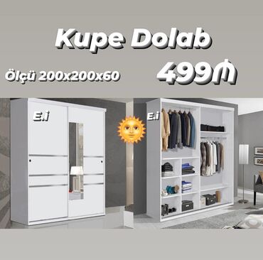 dolab: Qarderob, paltar dolabı, Yeni, Açılan, Düz dolab