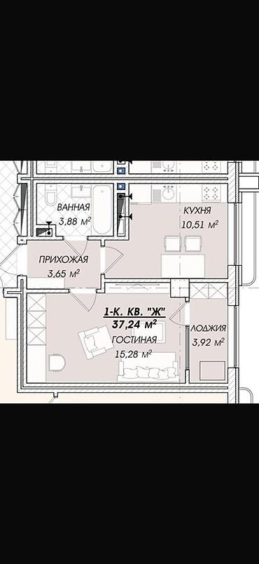 asman residence: 1 комната, 37 м² — 2
