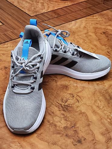 Kişi ayaqqabıları: Adidas kişi qaçış/idman krossovkaları - Rəng: boz üst hissə, qara üç — 4