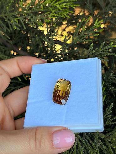 Zərgərlik əşyaları: Sitrin qiymətli daşı Üzük, kulon və ya broş üçün ideal mərkəzi daş — 1